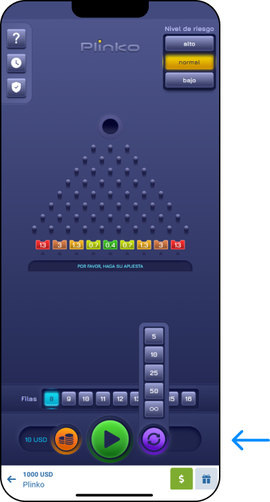 Cómo usar el modo automático de Plinko - 1xbet Promo Bolivia